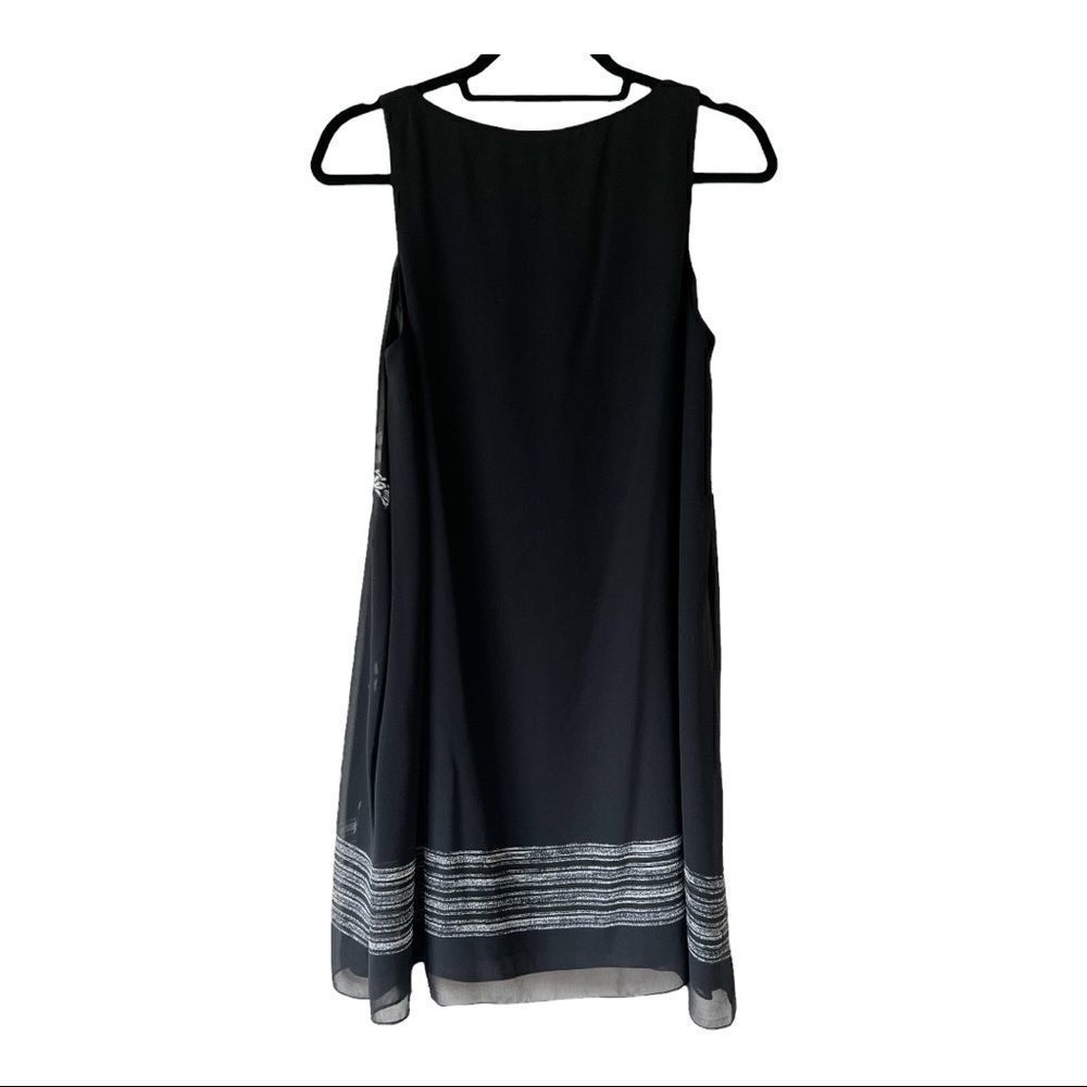 Max Studio Sleeveless Black/White Floral Chiffon Flowy Dress Size Small - Picture 2 of 10